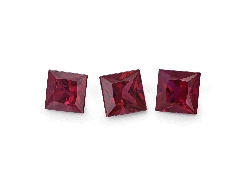 [RQP0275E] Ruby 2.75mm Princess Cut Bright Red