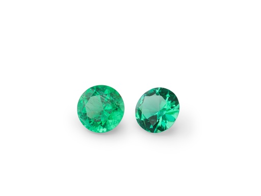 [ER035B] Emerald 3.50mm Round Diamond Cut Light Green