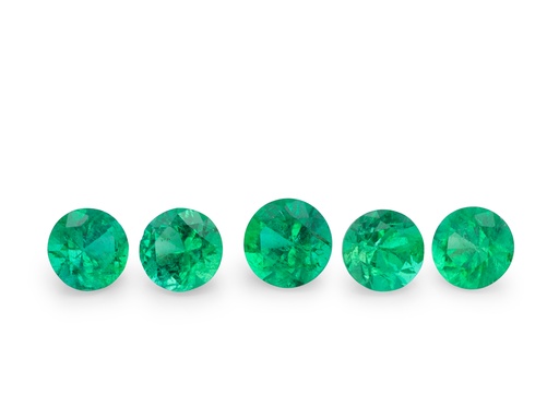 [ER03C] Emerald 3.00mm Round Diamond Cut Bright Green