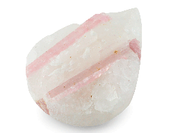 [QZX3081] Pink Tourmaline crystals in Quartz 37x27mm Pear Shape 