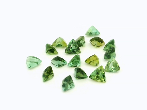 [TUGT03B] Green Tourmaline 3.00mm +/- Trilliant Light