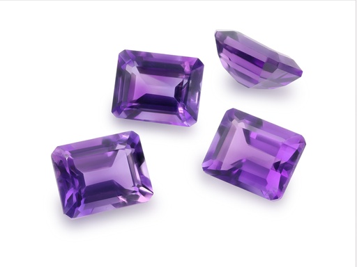 [QDOS1008] Amethyst 10x8mm Emerald Cut Dark