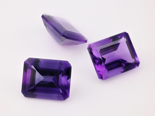 [QDOS1210] Amethyst 12x10mm Emerald Cut Dark