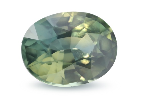 [SPAX4137] Parti Sapphire 8.97x6.93mm Oval Yellow Green