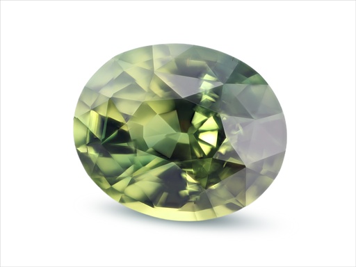 [SPAX4138] Parti Sapphire 10.28x8.41mm Oval Yellow Green