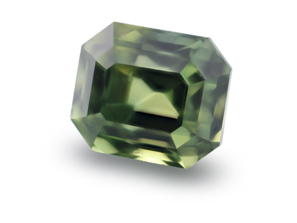 [SPAX4174] Sapphire 6.1x5.2mm Emerald Cut Green