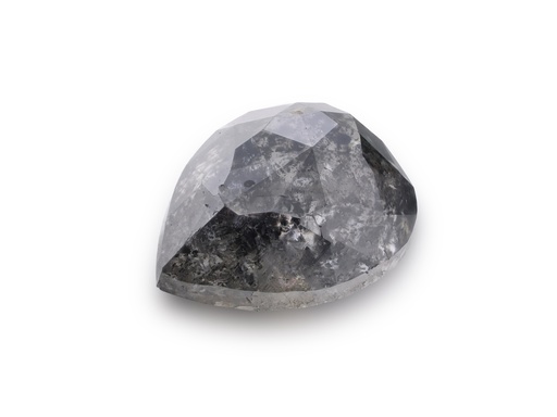 [DIAX3507] Salt & Pepper Diamond 5.6x4.5mm Pear Shape Rose Cut