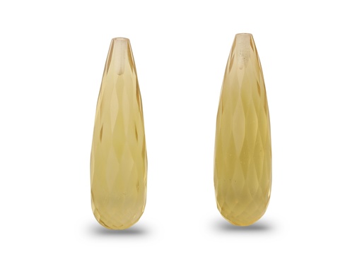 [QCDL2006P] Citrine 20x6mm Briolette Pair
