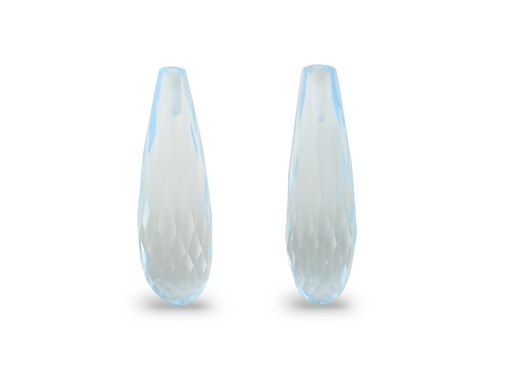 [TKDL2006P] Topaz 20x6mm Briolette Light Blue Pair