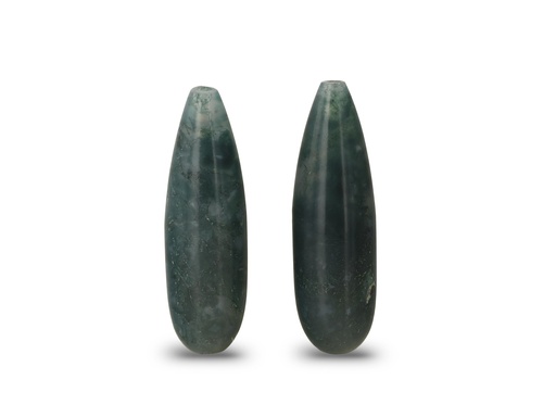 [AODC2008P] Moss Agate 20x6mm Drop Pair