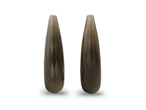 [QSDL3008P] Smoky Quartz 30x8mm Briolette Pair