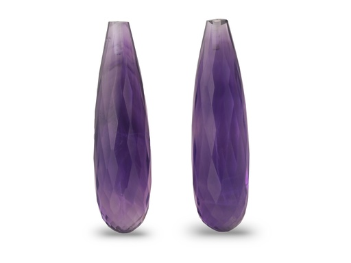 [QADL3008P3] Amethyst 30x8mm Briolette Dark Pair