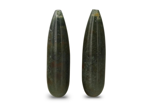 [AODC3020P] Moss Agate 30x8mm Drop Pair