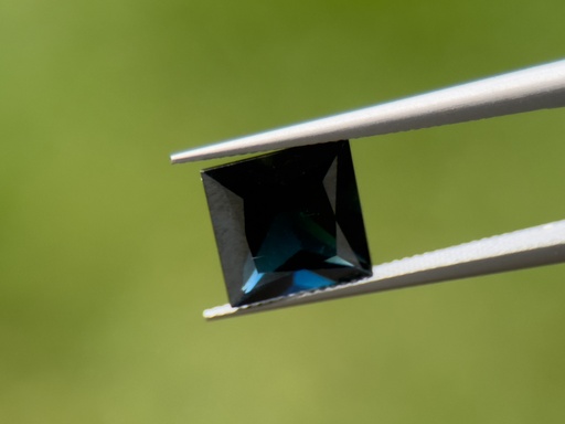 [SAX3612] Australian Sapphire 7.9x7.8mm Princess Cut Dark Blue