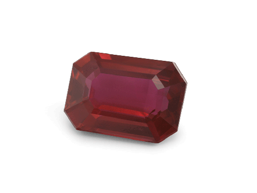 [RX3059] Ruby 6.9x4.8mm Emerald Cut Bright Red