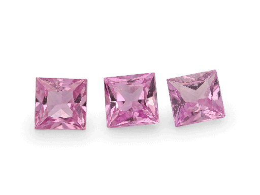 [KJ20054] Pink Sapphire 3.25mm Princess Cut