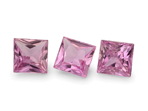 [KJ20062] Pink Sapphire 3.75mm Princess Cut