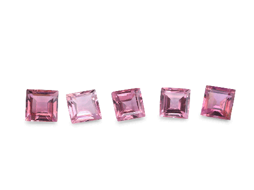 [TUKQ103] Pink Tourmaline 3mm Carre Cut 1st Grade