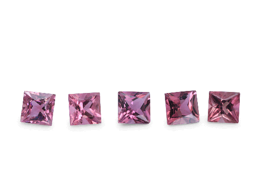 [TUKQP103] Pink Tourmaline 3mm Princess Cut 1st Grade