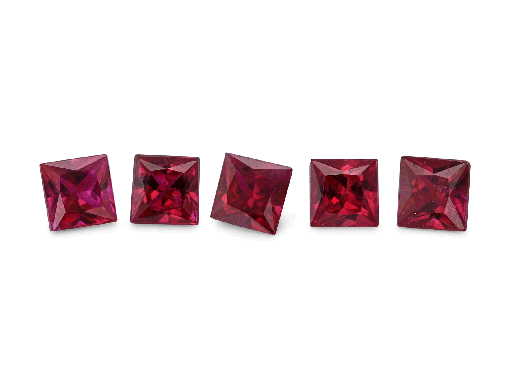 [RJ10161] Ruby 2.25mm Princess Cut Good Red