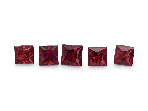 [RJ10177] Ruby 2.25-2.3mm Princess Cut Bri Red GQ
