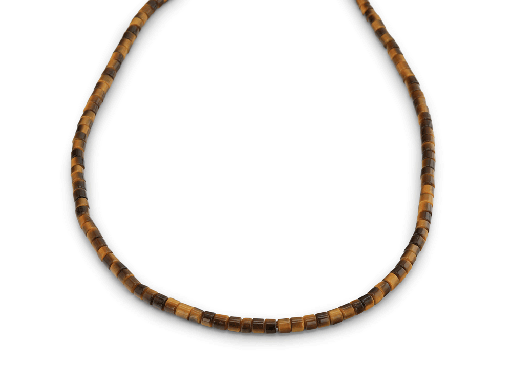 [BEADJ20161] Tigereye Yellow 4x3mm Cylinder Polished Strand