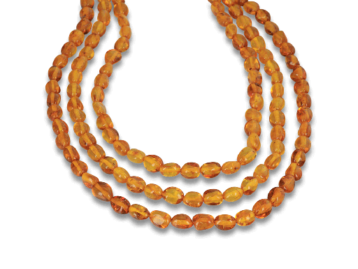 [BEADJ3109] Amber 10x6mm+/- Irregular Rice Nugget Strand
