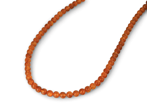 [BEADJ3111] Amber 7.00mm Round Spangled Bead Strand