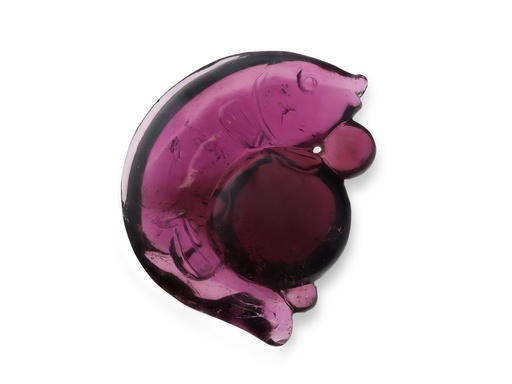 [TUX20088] Pink Tourmaline Fish with Ball Carving 