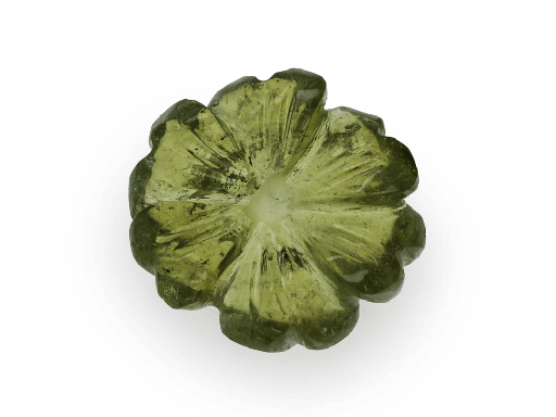 [TUX3068] Green Tourmaline 13.5x13mm Flower Carved