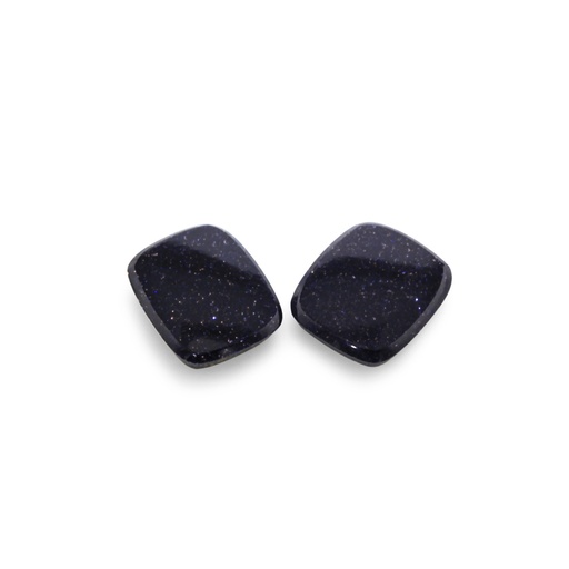 [GOLDJ10030] Blue Goldstone 12x10mm Cushion Buff Top