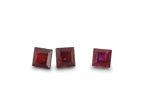 [RQ103R] Ruby 3.00mm Square Carre Good Red