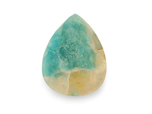 [QZX3297] Quartz w Amazonite 22x16mm Pear Shape - QZX3297