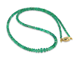 [FIN3054] [FIN3054] Emerald strand graduated rondells 2-5.5mm with 14ct Y/Gold Clasp 
