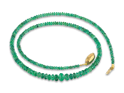 [FIN3058] [FIN3058] Emerald strand graduated rondells 2.2-6.1mm with 9ct Y/Gold Clasp 