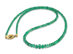 [FIN3059] [FIN3059] Emerald strand graduated rondells 2-5.8mm with 9ct Y/Gold Clasp 