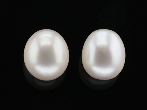 [JFD-1011] Freshwater Pearl 10-11mm White Drop Half Drilled