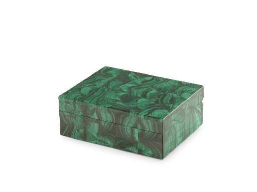 [ORNX3430] Ornamental Malachite 100x80mm Gem box