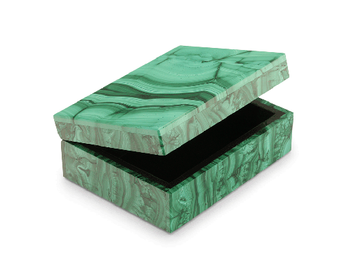 [ORNX3435] Ornamental Malachite 100x80mm Gem box