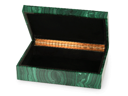 [ORNX3437] Ornamental Malachite 150x100mm Gem box