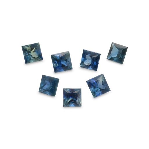 [SAS3251] Australian Sapphire 3-3.3mm +/- Princess Cut Blue Set of 7