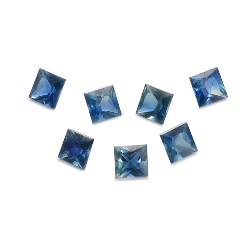 [SAS3261] Australian Sapphire 3.2-3.4mm +/- Princess Cut Blue Set of 7