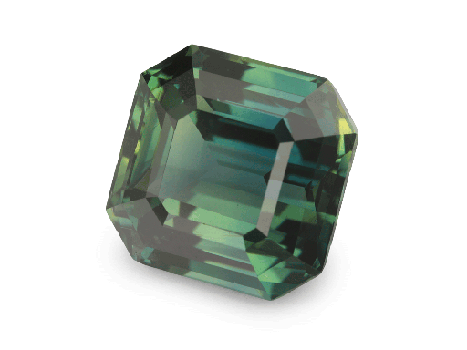 [SPAX3716] Madagascan Sapphire 8.37x8.31mm Square Emerald Cut Teal