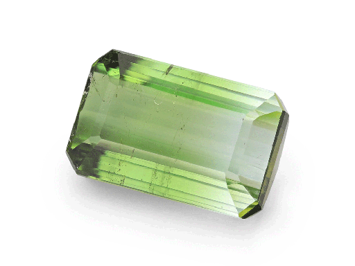 [TUX3365] Tourmaline Gr/Wh 12.25x7.8mm Emerald Cut 