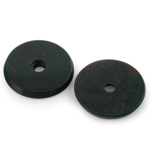 [BLOOJ3004] Bloodstone 18mm Round Disc Single Hole