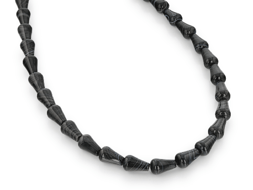 [BEADJ20017] Agate Black & White 14x9mm Drop Polished Strand
