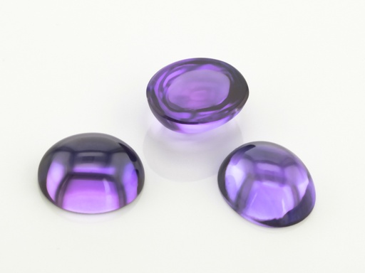 [AMCJ20069] Synthetic Sapphire 10x8mm Oval Cabochon German Cut Purple