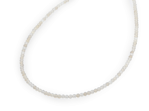 [BEADJ1274] Grey Agate 3mm Round Polished Strand 