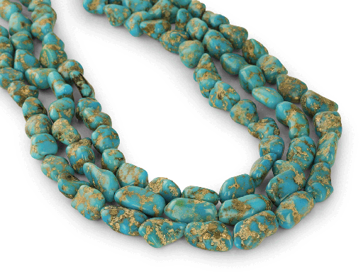 [BEADJ3087] Turquoise Campitos Nuggets with Pyrite