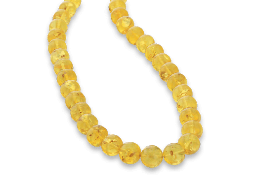 [BEADJ3116] Amber Yellow 14mm Round Strand